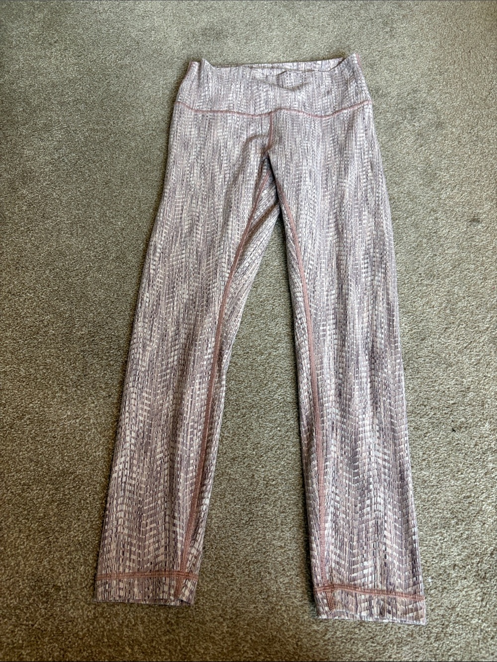 lululemon wunder under leggings arrow jacquard antique bark copper coil size 8